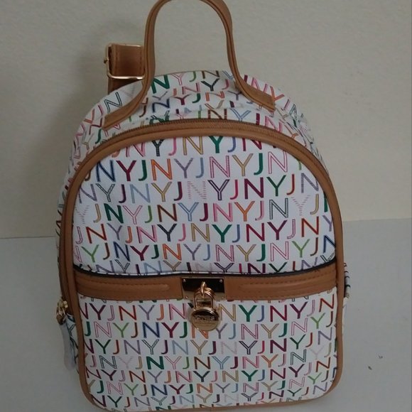 Jones New York Valerie Logo Backpack White - Picture 14 of 16